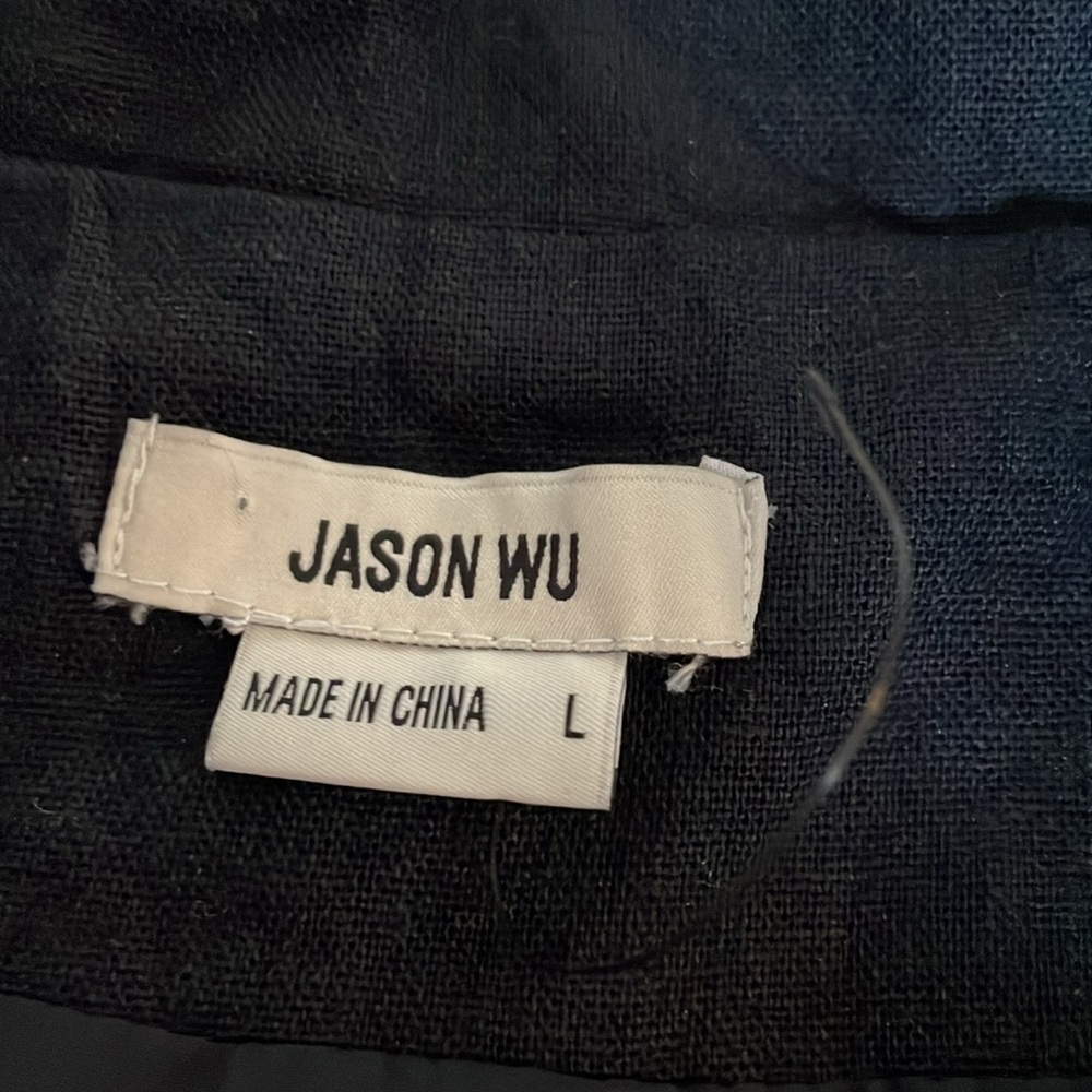 Jason Wu Navy linen blend cropped Blazer size L - Picture 8 of 9